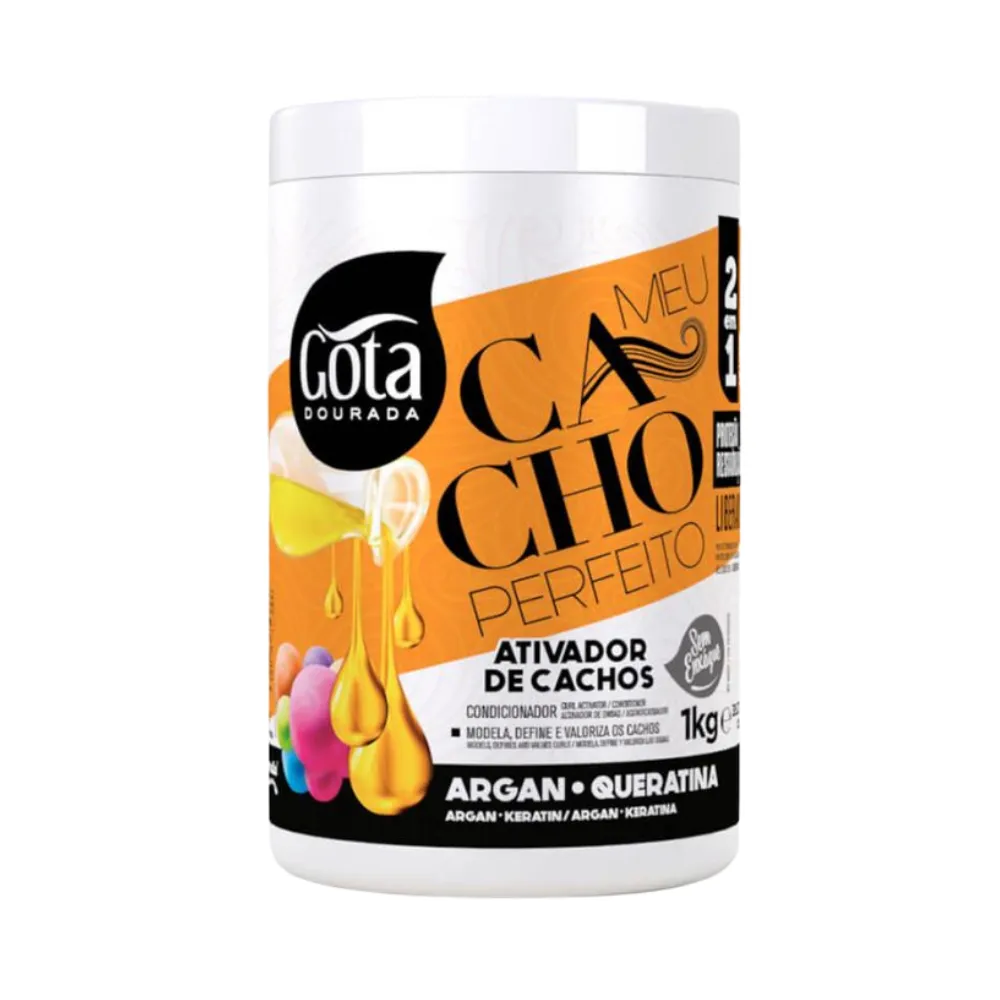 Gota Dourada Meu Cacho Perfeito Activador Argán Queratina 1K Gota Dourada Meu Cacho Perfeito Activador Argán Queratina 1K